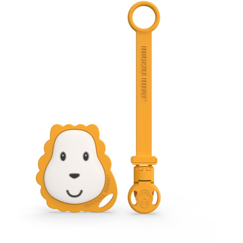 Matchstick Monkey Flat Face Teether & Soother Clip ajándékszett gyermekeknek Lion