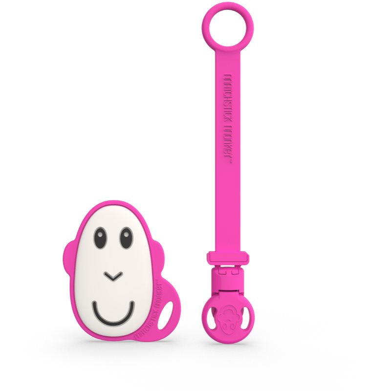 Matchstick Monkey Flat Face Teether & Soother Clip ajándékszett gyermekeknek Pink