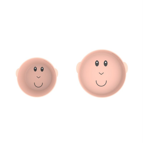 Matchstick Monkey Monkey Plate & Bowl etetőszett gyermekeknek Dusty Pink 1 db-Ár