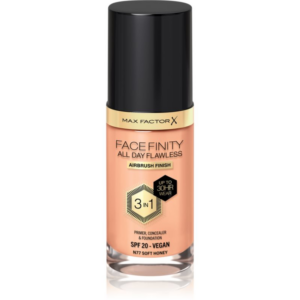 Max Factor Facefinity All Day Flawless tartós alapozó SPF 20 árnyalat 77 Soft Honey 30 ml-Eredeti