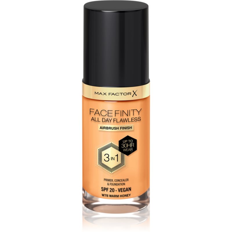 Max Factor Facefinity All Day Flawless tartós alapozó SPF 20 árnyalat 78 Warm Honey 30 ml-Ár