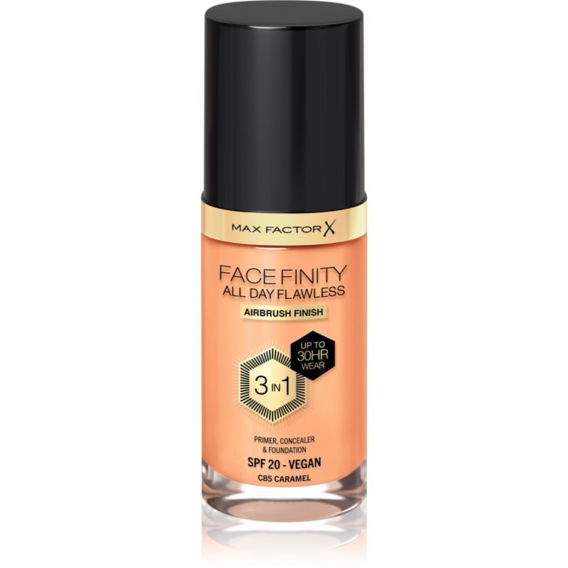 Max Factor Facefinity All Day Flawless tartós alapozó SPF 20 árnyalat 85 Caramel 30 ml-Eredeti
