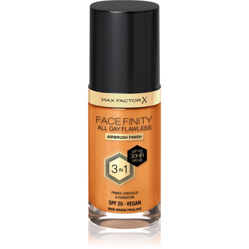 Max Factor Facefinity All Day Flawless tartós alapozó SPF 20 árnyalat 89 Warm Praline 30 ml-Ár