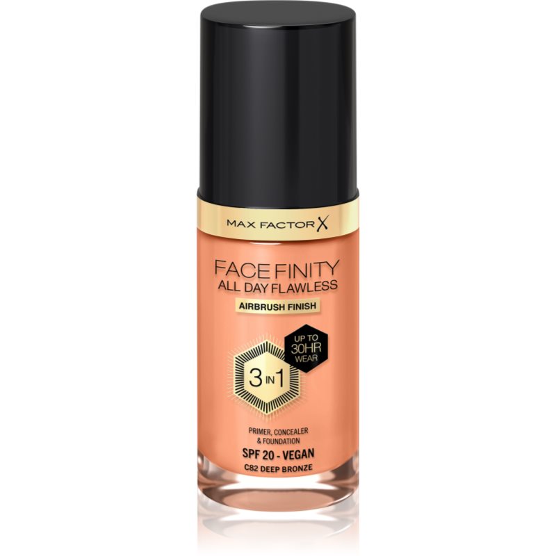 Max Factor Facefinity All Day Flawless tartós alapozó SPF 20 árnyalat C82 Deep Bronze 30 ml-Ár