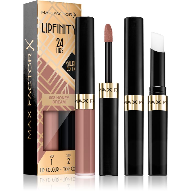 Max Factor Lipfinity Gilded Edition hosszan tartó rúzs balzsammal árnyalat 008 Honey Dream 4