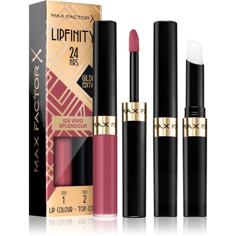 Max Factor Lipfinity Gilded Edition hosszan tartó rúzs balzsammal árnyalat 025 Vivid Splendour 4