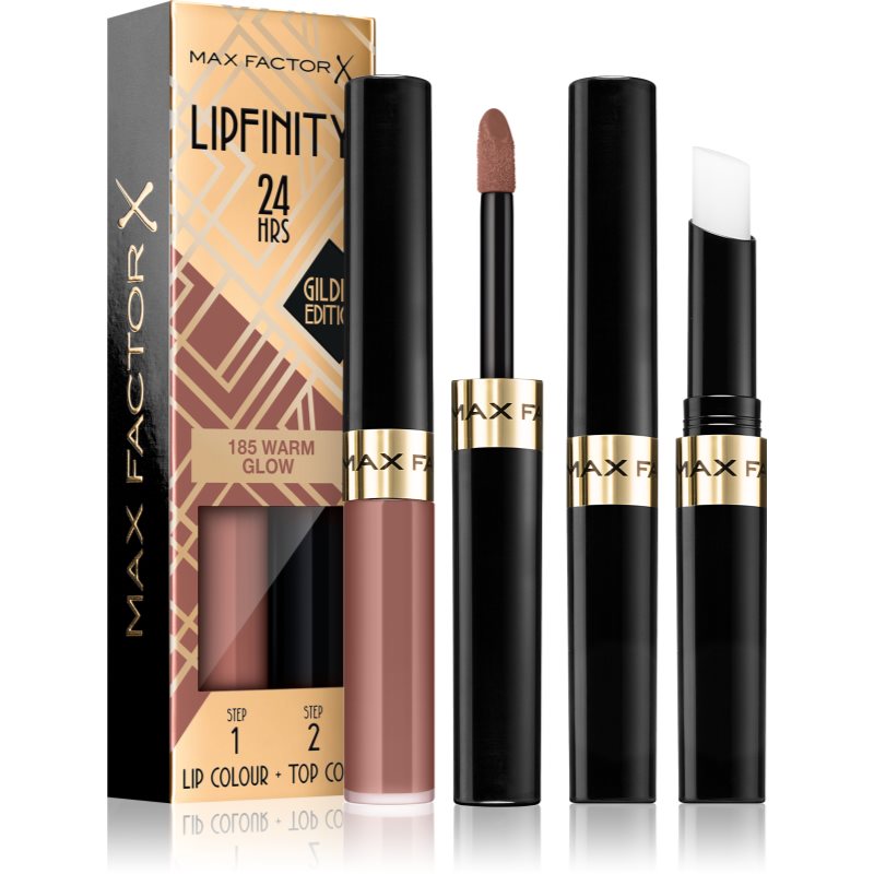 Max Factor Lipfinity Gilded Edition hosszan tartó rúzs balzsammal árnyalat 185 Warm Glow 4