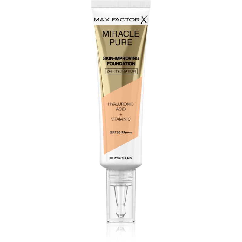 Max Factor Miracle Pure Skin tartós alapozó SPF 30 árnyalat 30 Porcelain 30 ml-Ár