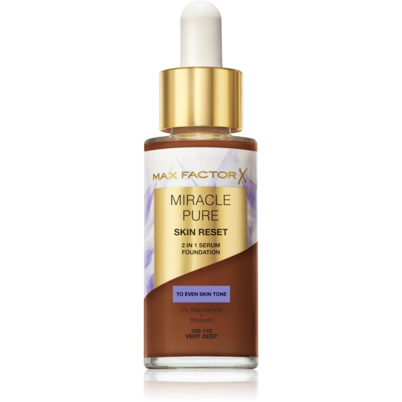 Max Factor Miracle Pure ápoló alapozó árnyalat 100-110 Very Deep 30 ml-Ár
