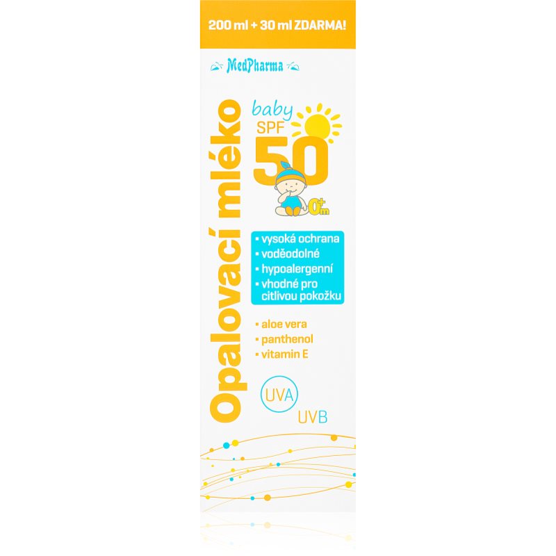 MedPharma Suntan Lotion SPF50 Baby Napfény elleni védelem gyermekeknek 230 ml-ár