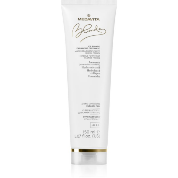 Medavita Blondie Ice Blonde Enhacing Deep Mask mélyen tápláló maszk a szőke hideg árnyalataiért 150 ml