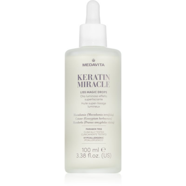 Medavita Keratin Miracle Liss Magic Drops bőrkisimító ápolás a fénylő és selymes hajért 100 ml-Ár