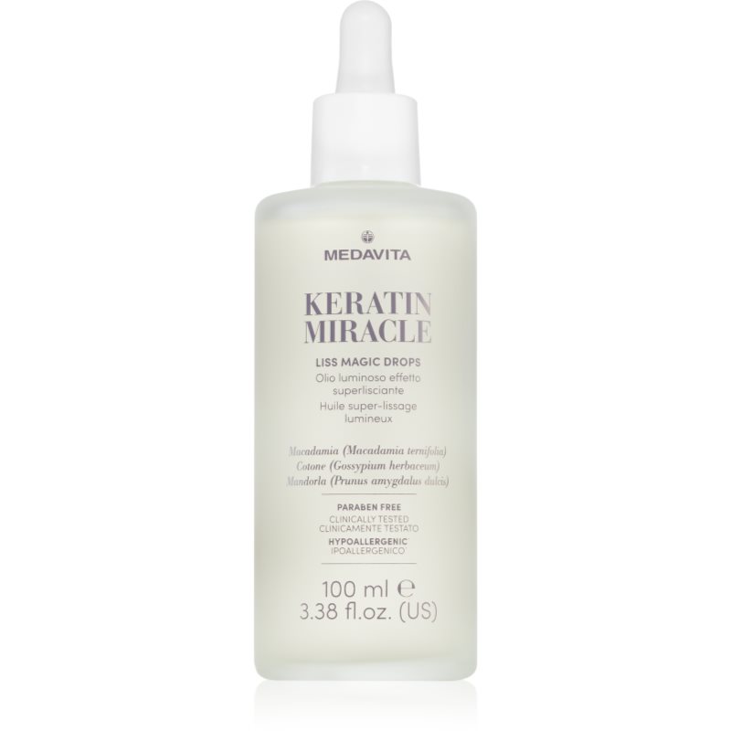 Medavita Keratin Miracle Liss Magic Drops bőrkisimító ápolás a fénylő és selymes hajért 100 ml-Ár