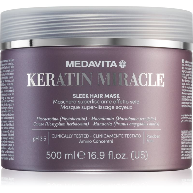 Medavita Keratin Miracle Sleek Hair Mask hidratáló kisimító maszk 500 ml-Ár