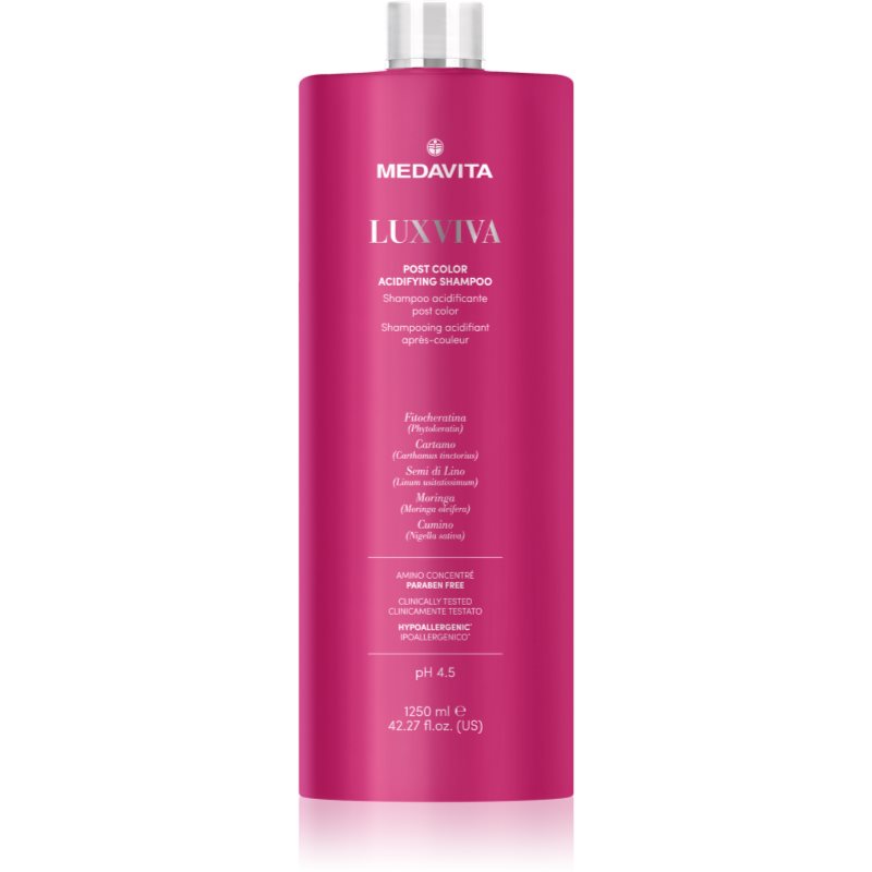 Medavita LUXVIVA Post Color Acidifying hidratáló sampon festett hajra 1250 ml