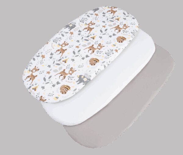 Medi Partners 3 – Pak – Fitted sheet for stroller – cotton – Jelonki – White – Gray
