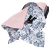 Medi Partners Baby carrier wrap – blanket with hood 85x85 cm – Wafel – Jelonki + gray Wafel