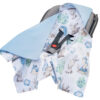 Medi Partners Baby carrier wrap – blanket with hood 85x85 cm – Waffle – Deer and hedgehog + mint Waffle