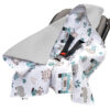 Medi Partners Baby carrier wrap – blanket with hood 85x85 cm – Waffle – Mint Zoo + gray Waffle