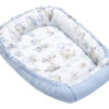 Medi Partners Baby cocoon/nest – Waffle – Deer and Hedgehog + Light blue Waffle