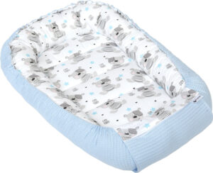 Medi Partners Baby cocoon/nest – Waffle – Teddy + blue Waffle