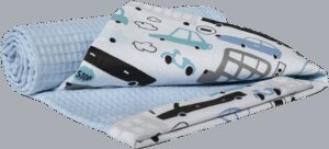 Medi Partners Blanket 75x100 cotton + cotton Waffle – Cars + blue waffle