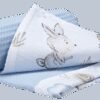 Medi Partners Blanket 75x100 cotton + cotton Waffle – Deer and hedgehog + light blue Waffle