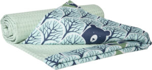 Medi Partners Blanket 75x100 cotton + cotton Waffle – Forest + mint waffle
