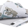 Medi Partners Blanket 75x100 cotton + cotton Waffle – Mint Zoo + Gray Waffle