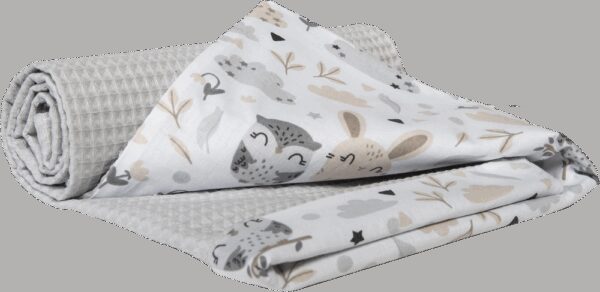 Medi Partners Blanket 75x100 cotton + cotton Waffle – Polana + gray waffle