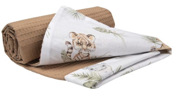 Medi Partners Blanket 75x100 cotton + cotton Waffle – Safari + brown Waffle