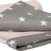 Medi Partners Blanket 75x100 cotton + cotton Waffle – Stars + light pink waffle