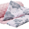 Medi Partners Blanket 75x100 cotton + minky – Berry + light pink Minky