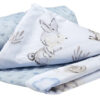 Medi Partners Blanket 75x100 cotton + minky – Deer and Hedgehog + light blue Minky