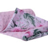 Medi Partners Blanket 75x100 cotton + minky – Flowers + light pink minky