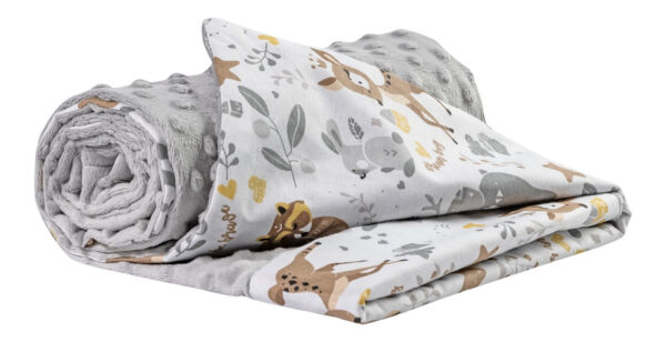 Medi Partners Blanket 75x100 cotton + minky – Jelonki + gray minky