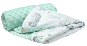 Medi Partners Blanket 75x100 cotton + minky – Ocean + minty minky