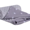 Medi Partners Blanket 75x100 cotton + minky – White stars on gray + gray minky