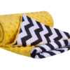 Medi Partners Blanket 75x100 cotton + minky – Zygzag + yellow minky