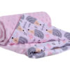 Medi Partners Blanket 75x100 cotton + minky – gray hedgehogs + light pink minky