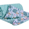 Medi Partners Blanket 75x100 cotton + minky – mint hedgehogs + minky minky