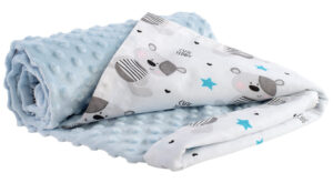 Medi Partners Blanket 75x100 cotton + minky – pink teddy bear + pink minky
