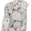 Medi Partners Cocoon in a 5-piece set (cocoon / insert / butterfly pillow / flat pillow / quilt 75x55) – Jelonki + gray minky