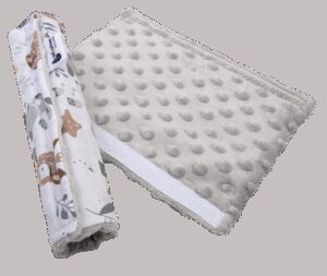 Medi Partners Cotton + Minky car seat belt protector – Jelonki + gray Minky