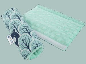 Medi Partners Cotton + minky car seat belt protector – Forest + minky minky