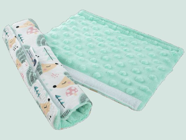 Medi Partners Cotton + minky car seat belt protector – Hedgehogs + minky minky