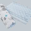 Medi Partners Cotton + minky car seat belt protector – Teddy + blue minky