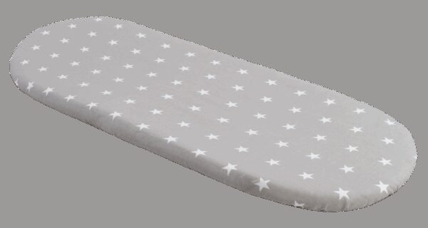 Medi Partners Fitted sheet for a stroller - cotton - White stars on gray