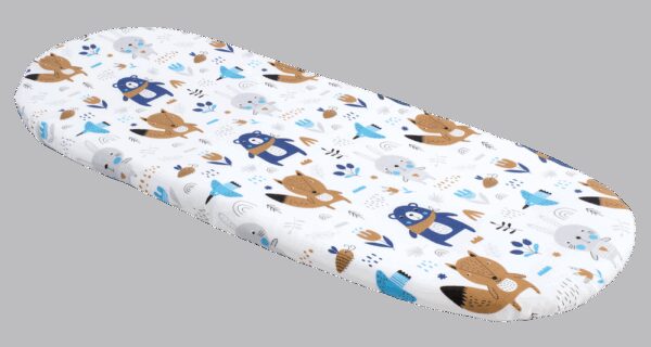 Medi Partners Fitted sheet for a stroller – cotton – Animals in the forest