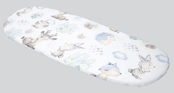Medi Partners Fitted sheet for a stroller – cotton – Deer and hedgehog
